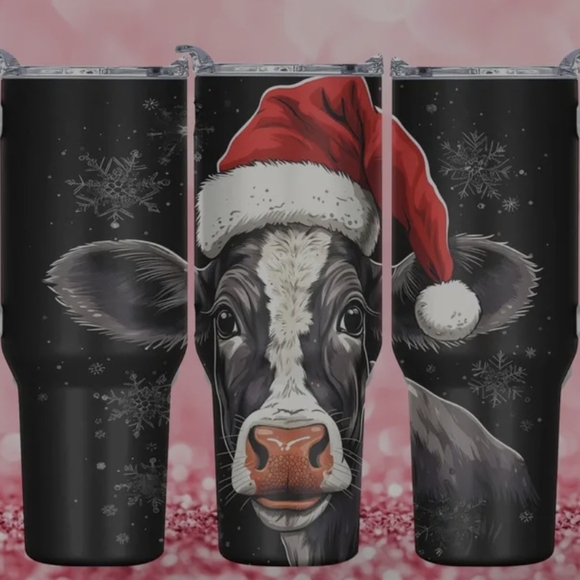 Christmas COW 40oz Tumbler - Picture 1 of 7